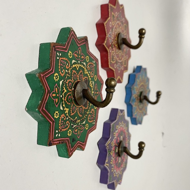 HOOK, Hand Painted Indian Coat Hook - Assorted